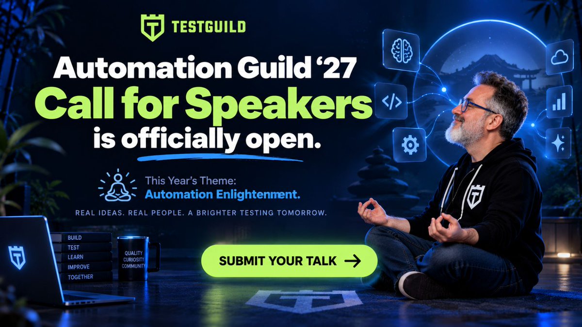 joecolantonio's tweet photo. 🎤 In case you missed it: the #AG2027 Call for Speakers is officially OPEN! Hard to believe we’re heading into Year 11. 🤯 I’d love to see more practitioners sharing what’s actually happening inside their teams. Got a story? Send it our way! https://t.co/qQKsGPBeBG #AG27CallforSpeakers #AutomationGuildYear11 #TestAutomation