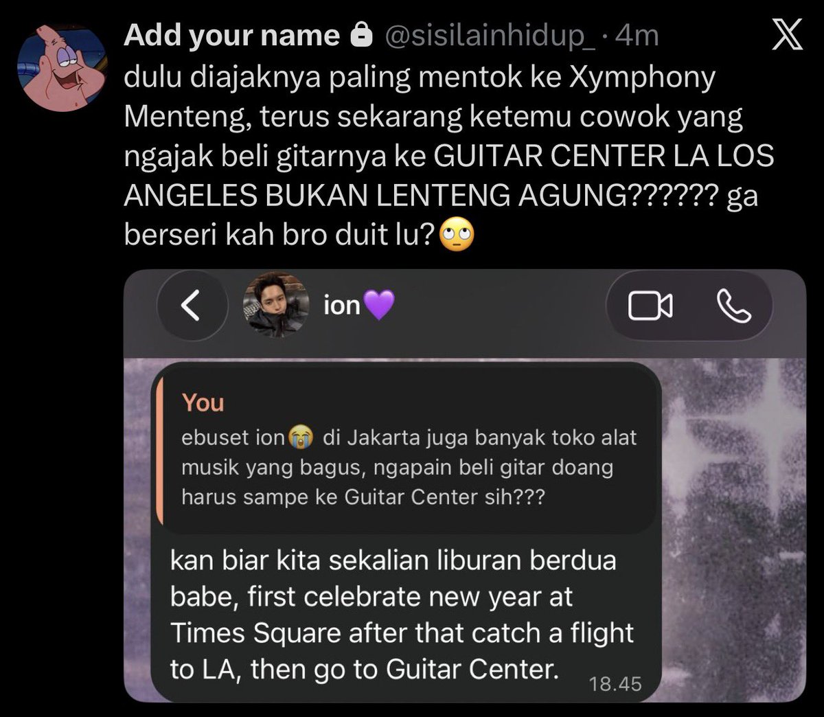 chagiyoon's tweet photo. — jjyuon &amp; odon few tweets au ;
what if #joontik dan #OrionAquila putus dan udah pada punya pacar baru lagi yang ternyata…👀

dari universe #TutorialMancing dan #CoupleOrangHave https://t.co/bcd4z5Zu3Z