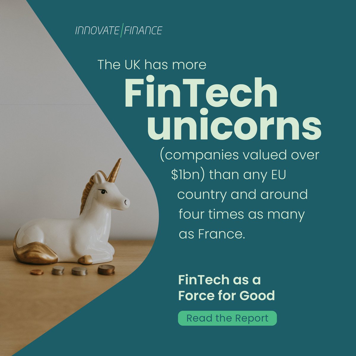 InnFin's tweet photo. The UK has more FinTech unicorns ($1bn+ companies) than any EU country, and around 4x as many as France. 

Our new report, FinTech as a Force for Good, shows how to turn that strength into good growth across Britain.

Read the report: https://t.co/MhLqSTmO1A

#VoiceOfFinTech https://t.co/8QIEM86n5P