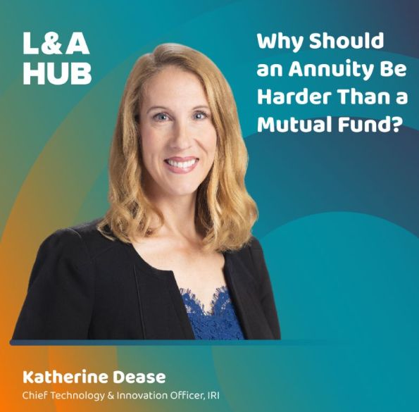 IRIonline's tweet photo. Tune in to the latest L&amp;A Hub podcast by Zinnia to hear the latest on the progress and major milestones of IRI's Digital First for Annuities initiative from Katherine Dease, Chief Technology and Innovation Officer, IRI. https://t.co/zveMSn22wR https://t.co/dBsh4iMHEU