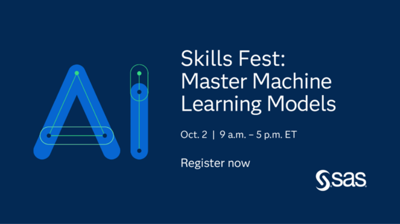 akasht810's tweet photo. Ready to level up your machine learning skills?💻Join SAS Skills Fest on Oct. 2 to explore ML modeling in SAS Viya, learn from experts, and discover how SAS Viya Copilot can accelerate your work. Register today!
#SASAdvocacyProgram #SASAnalyticsExplorers https://t.co/qBwd6K68Uf https://t.co/UjjVYKA01p
