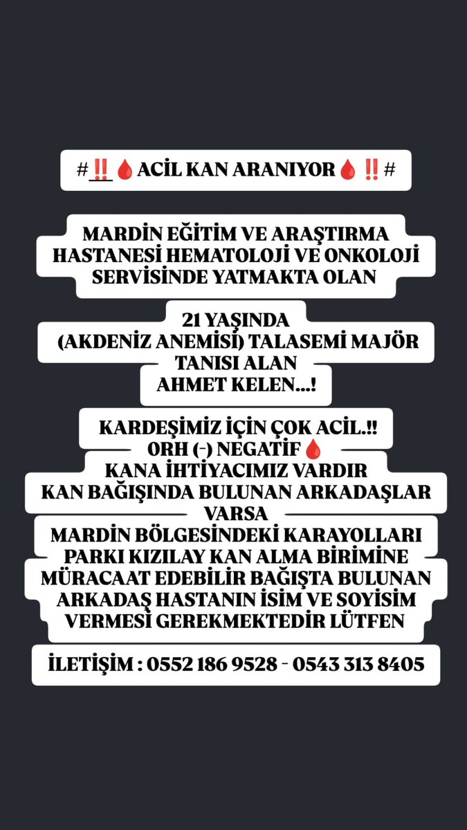 TUBAKESER764328's tweet photo. Lösev Gencimiz olan Ahmet için Kan arayışımız bulunmaktadır. Lütfen duyarli   olalim. https://t.co/S9hIvRIzdP