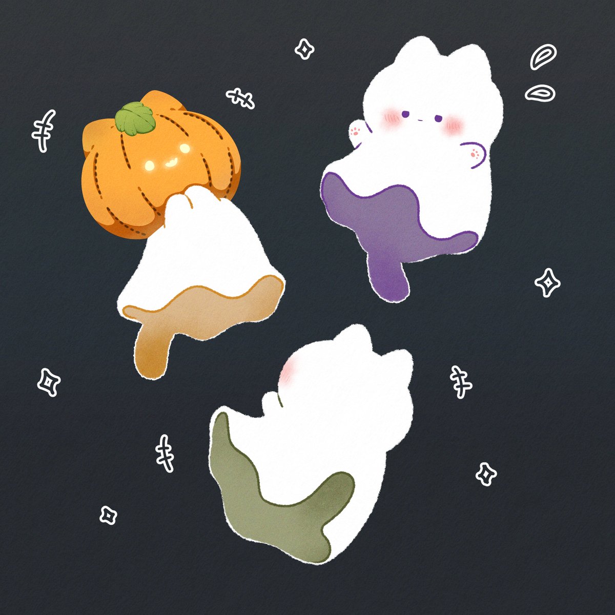 Lazuli3103's tweet photo. ハロウィン近いならこの子たちのスタンプも描きたくなる🥹 https://t.co/TwIwwxISLV