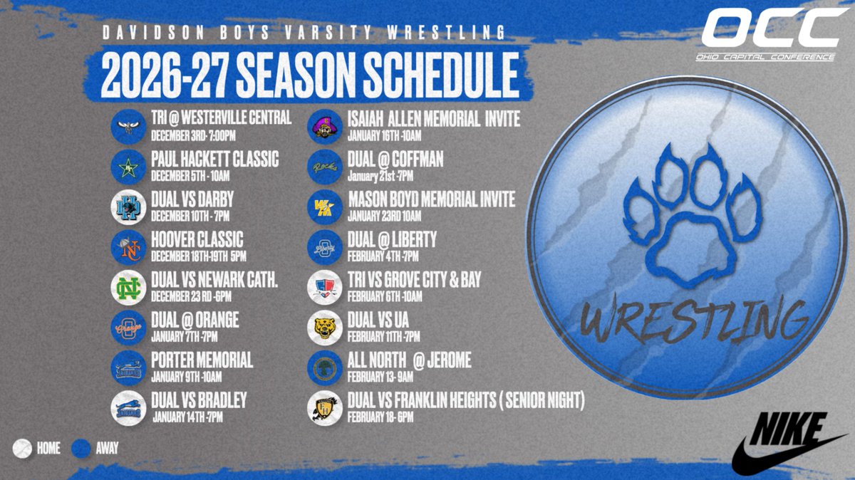 HD_CatsWrestle's tweet photo. Schedule Drop ! Here is the Davidson Boys Varsity Wrestling Schedule ! @hd_athletics @OhioMatMedia @InsideThe360 https://t.co/vYKnwNmQiZ