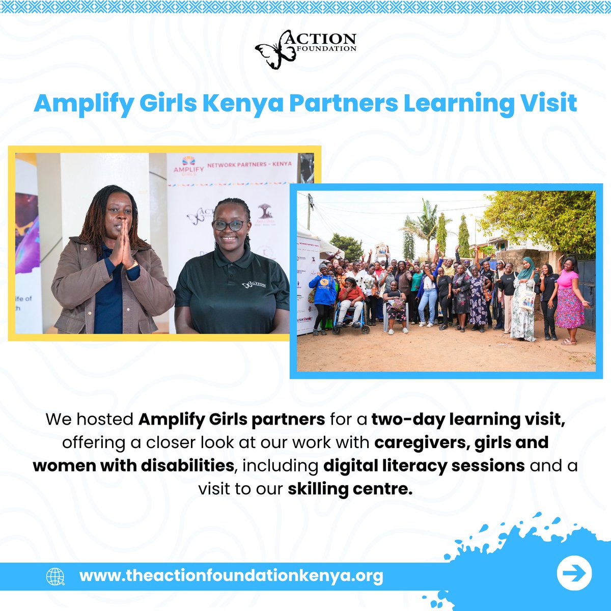 TheActionKenya's tweet photo. A week of strengthening partnerships, advancing inclusion and planning for greater impact. Here’s our weekly wrap-up.

Last week, we:

• Signed an MoU with Kenyatta University  to advance research, program implementation, knowledge generation and career development for learners with disabilities.

• Hosted Amplify Girls Kenya partners for a two-day learning visit, showcasing our work with caregivers, girls and women with disabilities.

• Reviewed and validated the DPRP app with Kajiado County officials ahead of its pilot rollout.

• Advanced the Inclusive Early Childhood Education (IECE) Longitudinal Study through Board of Management sensitization and county-level engagement across seven counties.

• Reflected on the past financial year and planned for the year ahead as we continue strengthening our services and impact.

Swipe through for the highlights.

Image Description:
A carousel highlighting key activities from the past week as we strengthen partnerships, advance inclusion and plan for greater impact.

@KenyattaUni | @AMPLIFY_Girls 
#Inclusion #WeareTAF #TAFat16