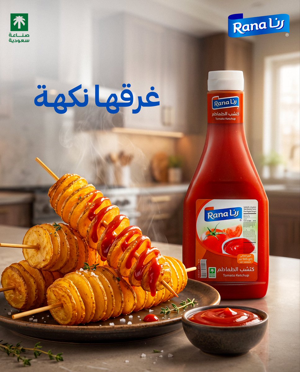 ranafoodksa's tweet photo. بطاطس حلزونیة مقرمشة مع كاتشب رنا الغني بالنكهة.. 
سناك بسیط وطعمه ما یتفوت 🍅🔥
#رنا #كاتشب #صنع__في_السعودية https://t.co/TlUlV8Bjfk