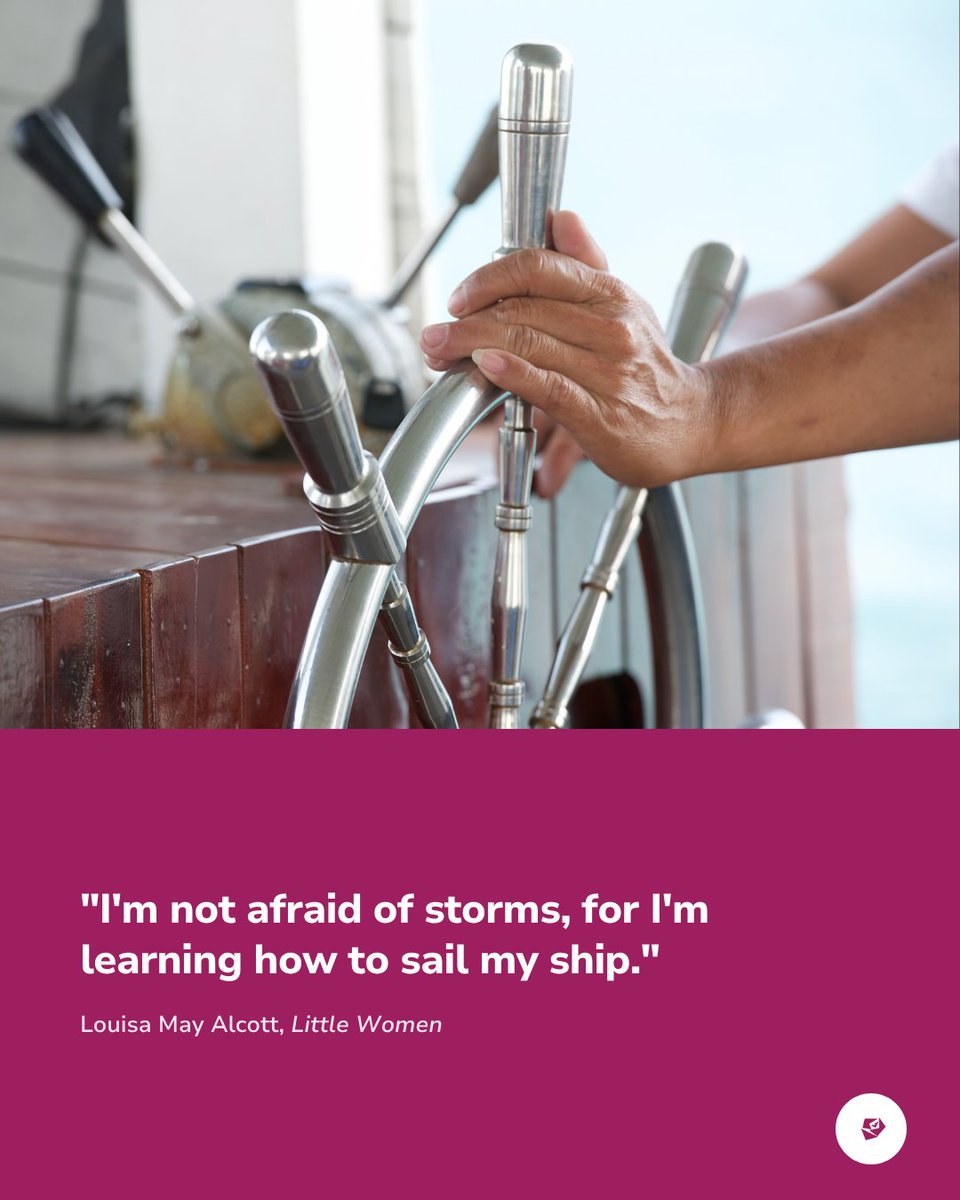 RosemarkSystem's tweet photo. "I'm not afraid of storms, for I'm learning how to sail my ship."

Louisa May Alcott, 𝘓𝘪𝘵𝘵𝘭𝘦 𝘞𝘰𝘮𝘦𝘯

#MondayMotivation https://t.co/7lyqHXJZkT