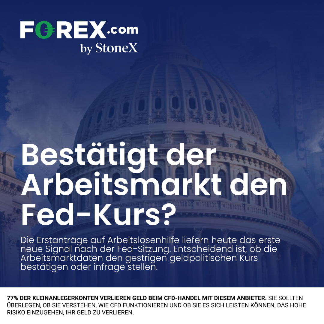 FOREXcomDE's tweet photo. 🔄 Heute zählt vor allem das Zusammenspiel zwischen #Fed und Arbeitsmarkt. Schwächere Jobdaten könnten einen weniger restriktiven Fed-Kurs bestätigen, während robuste Zahlen die Erwartungen an länger hohe Zinsen stärken könnten. Besonders spannend wird es, wenn die Daten dem gestrigen Fed-Signal widersprechen und damit eine Neubewertung an den Märkten auslösen.

Märkte im Fokus 📉: USD, Nasdaq, S&P 500 und US-Staatsanleihen

#JoblessClaims #Arbeitsmarkt #FOMC #USD #Nasdaq #Trading