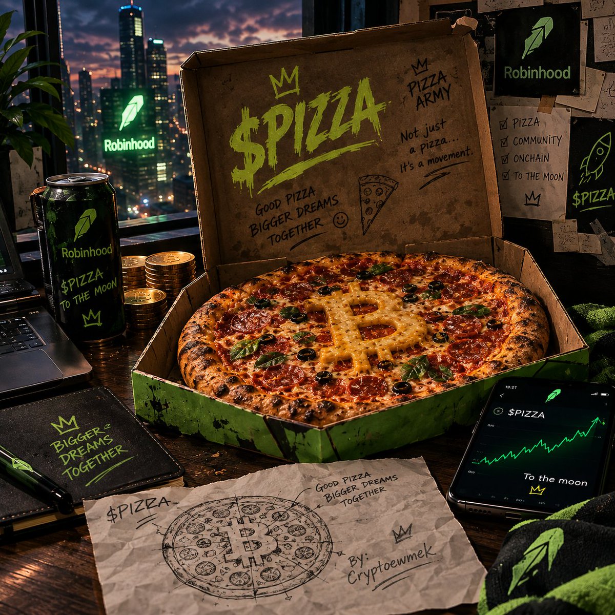 akoun72768's tweet photo. Not just a pizza. It’s a movement.
$PIZZA Pizza Army 🫡🔥
Let’s get the cheese rolling! 🧀🍕
CA: 0xcE065F3bfcEe1fD9Fa8B2E83098f1E68D4aeEFd6
@PizzaCoinRH https://t.co/OHBisHV5pc