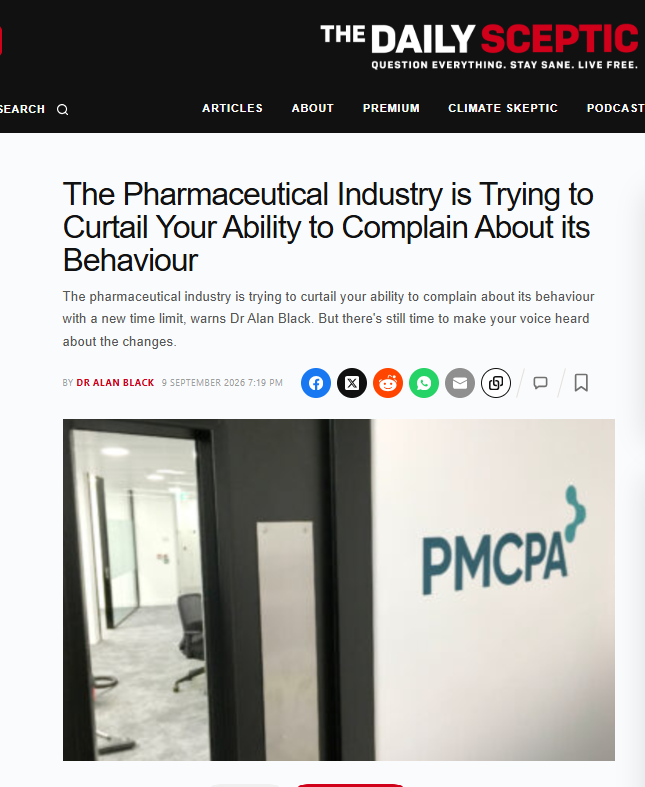 UsforThemUK's tweet photo. Dr Alan Black: proposed change to the pharma watchdog's complaints system "threatens to create a de facto historical immunity for poor conduct by pharmaceutical companies in the UK."

Have your say on this by 21 September👇 https://t.co/PnaQQUO7U9