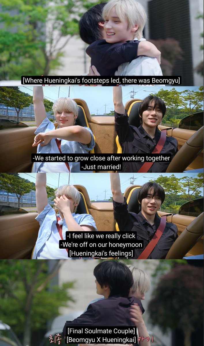 BEOMBASTlC's tweet photo. KAI FINALLY WON BEOMGYU’S HEART AND SUCCESSFULLY MARRIED HIM 😭😭😭 AFTER ALL THAT CHASING, HE FINALLY GOT HIS MAN 😭

From this                                             To this https://t.co/DftWEgvcrg