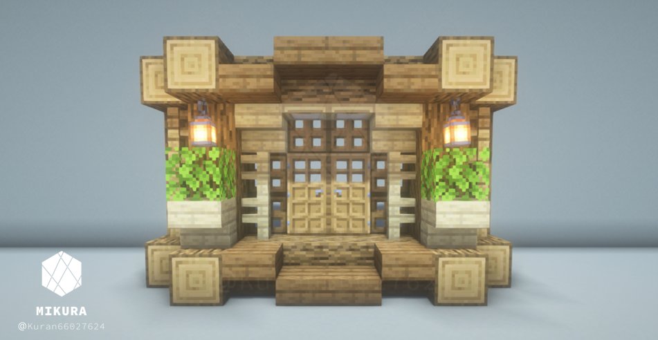Kuran66027624's tweet photo. 装飾メモ（２枚ドアのアイデア）
#minecraft建築コミュ #Minecraft #バニラ建築学部 #マイクラ https://t.co/76rikiONYf