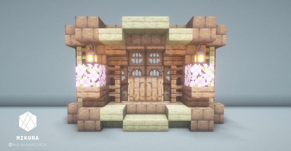 Kuran66027624's tweet photo. 装飾メモ（２枚ドアのアイデア）
#minecraft建築コミュ #Minecraft #バニラ建築学部 #マイクラ https://t.co/76rikiONYf
