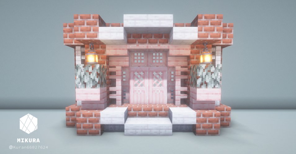 Kuran66027624's tweet photo. 装飾メモ（２枚ドアのアイデア）
#minecraft建築コミュ #Minecraft #バニラ建築学部 #マイクラ https://t.co/76rikiONYf
