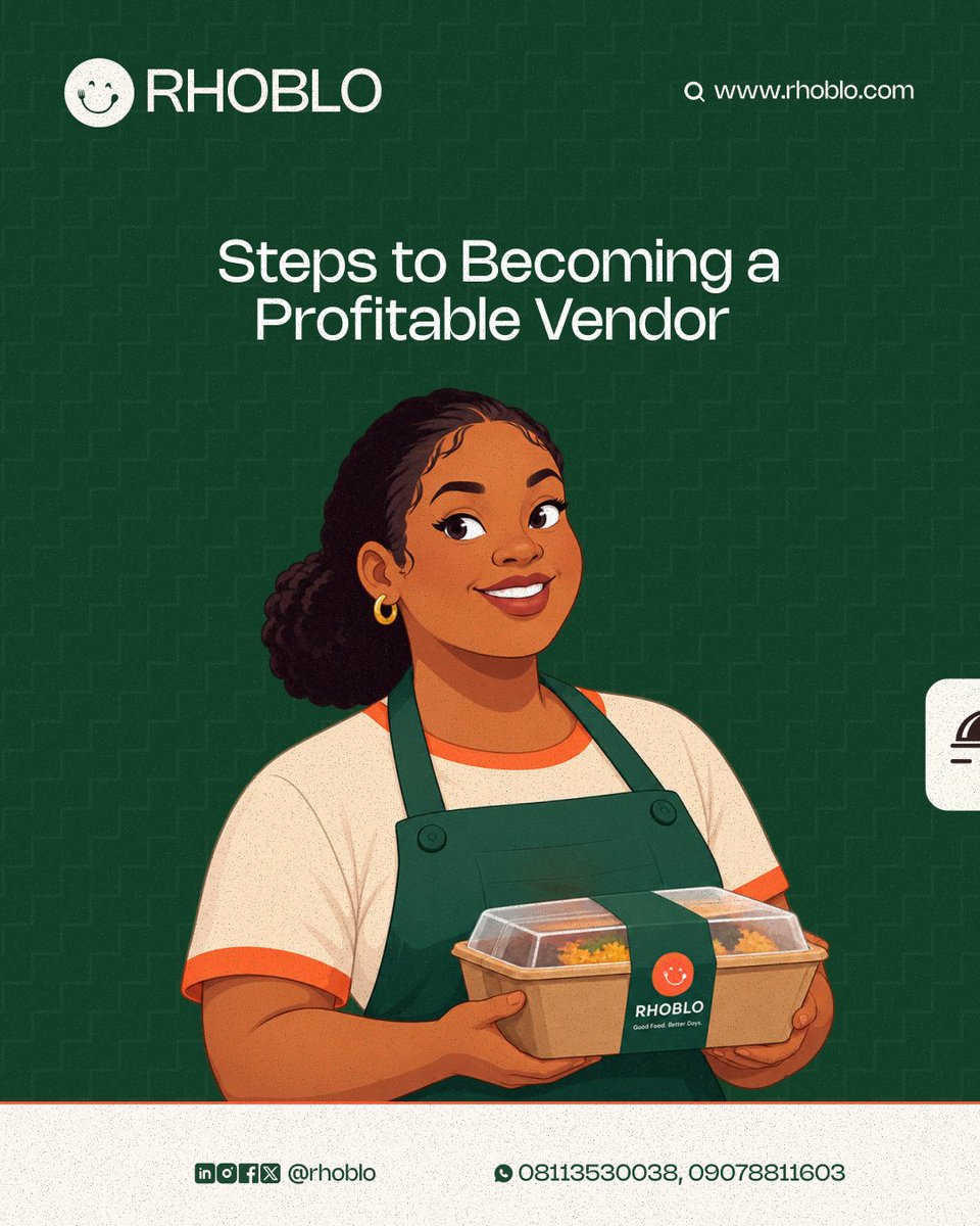 RhobloNG's tweet photo. Becoming a profitable vendor isn't complicated

From getting on the app to watching your growth on the dashboard
here's how Rhoblo Vendor helps you run a smarter food business. 

Join the profitable vendors! Today

>> https: //vendor.rhoblo.com/register https://t.co/ufTb4QumWd