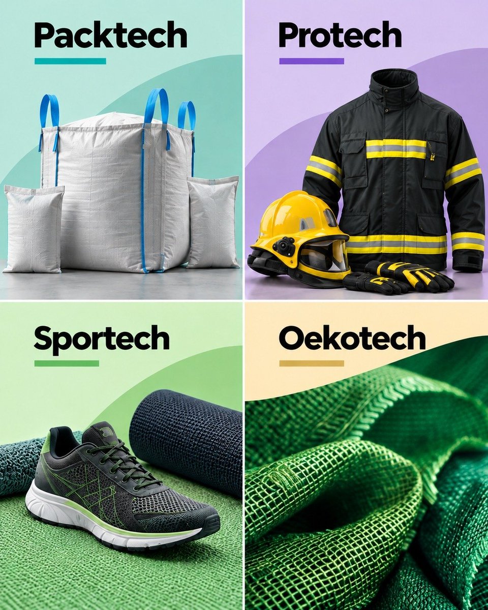 TexMinIndia's tweet photo. Technical Textiles are classified into 12 application-based segments, each serving different industries and societal needs.
Swipe to explore them.
#TechnicalTextiles #NTTM #textiles #technical #growth https://t.co/5qI83tMJCk