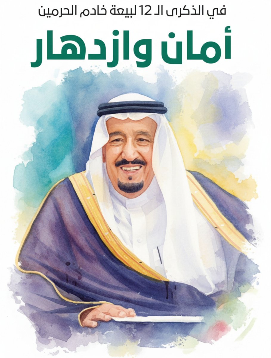 alaayamani's tweet photo. في #ذكري_البيعه_الثانيه_عشره، نتوجه إلى مقام خادم الحرمين الشريفين بأصدق التهاني وأطيب التمنيات.
لقد تحققت في هذا العهد المبارك نهضة شاملة، جمعت بين التمسك بالثوابت والانطلاق الواثق نحو المستقبل.
نسأل الله أن يحفظ خادم الحرمين الشريفين، وأن يديم على المملكة الأمن والازدهار. https://t.co/N6XITz7QEh