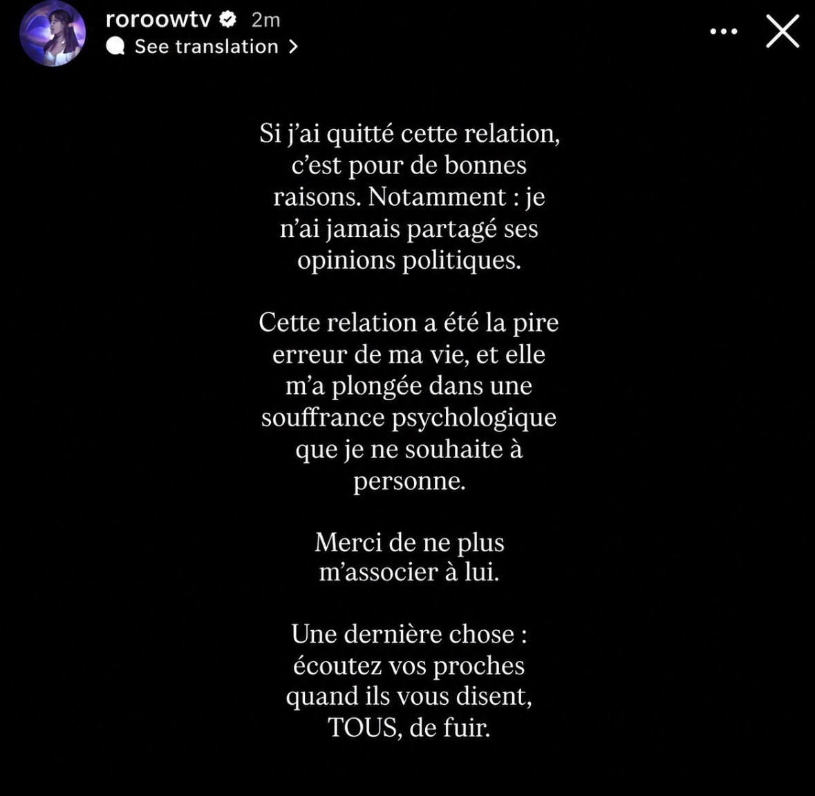 FrenchRapUS's tweet photo. 🚨 ALERTE ! 

Roxane, l’ex-fiancée du streamer Sardoche, brise le silence : elle affirme n’avoir jamais partagé ses opinions politiques et décrit leur relation comme la pire erreur de sa vie 😳

Elle évoque une profonde souffrance psychologique qu’elle ne souhaite à personne et demande aujourd’hui à être totalement dissociée de son ex-mari ❌