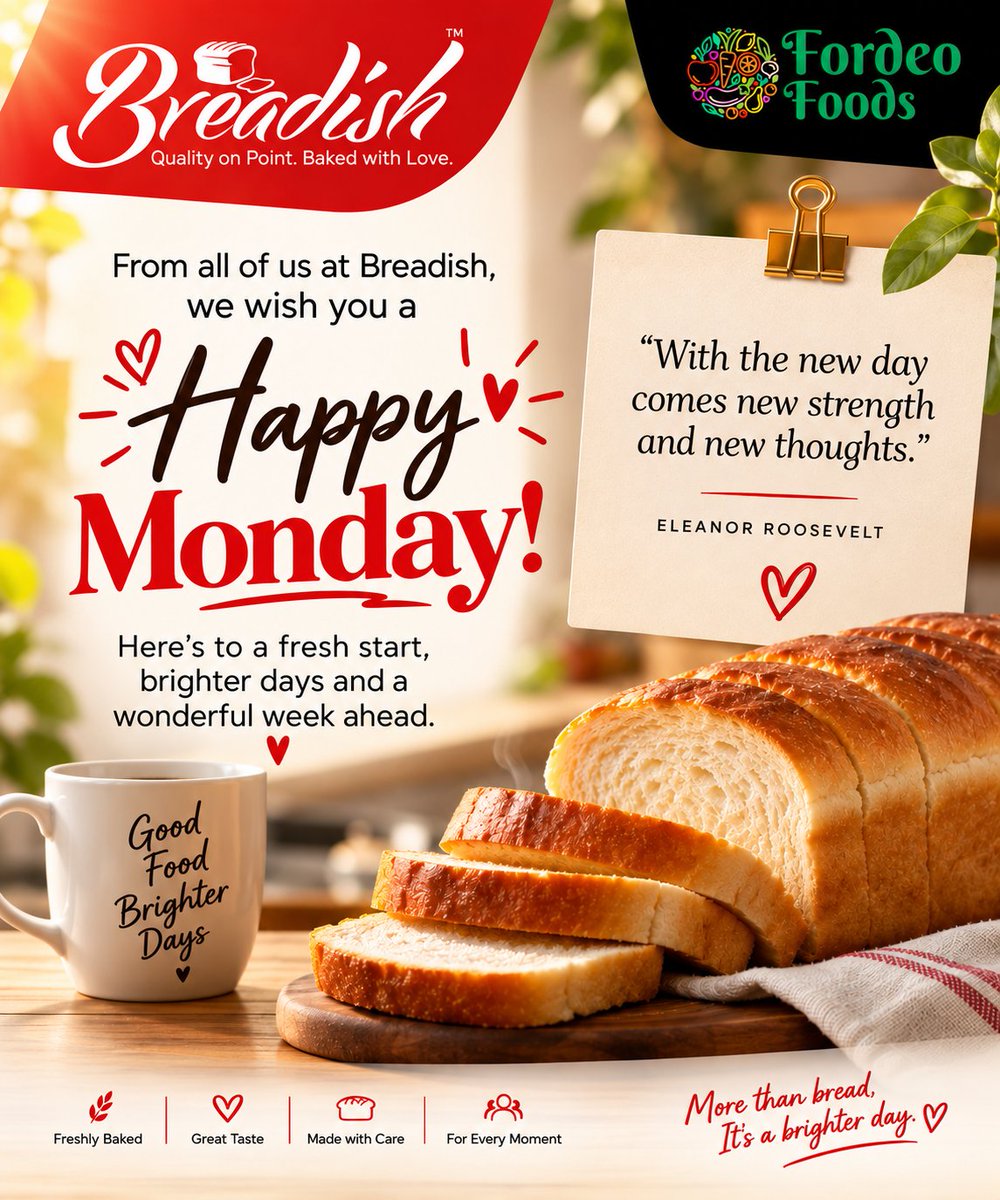 mybreadish's tweet photo. Happy Monday with love from all of us at Breadish. Stay amazing. https://t.co/wrGSykuvCU