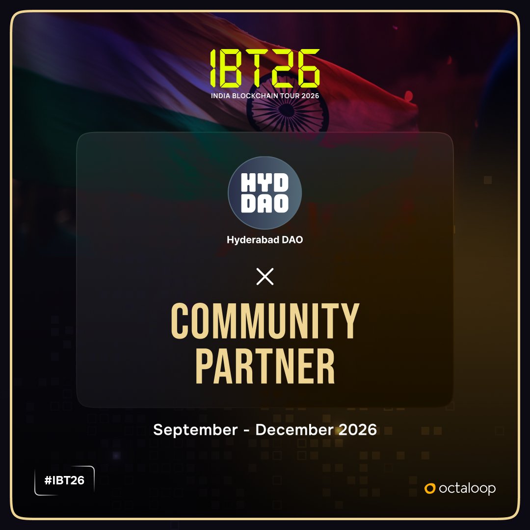IBTxOfficial's tweet photo. Hyd week is coming in hot.

@hyderabaddao is Community Partner for IBT26 for the 5th year in a row! @metamorph_conf had to land in their city this year.

If you build in Hyd, you already know. If you don't: introduce yourself.

See you on ground. https://t.co/0iQQIJBXhx