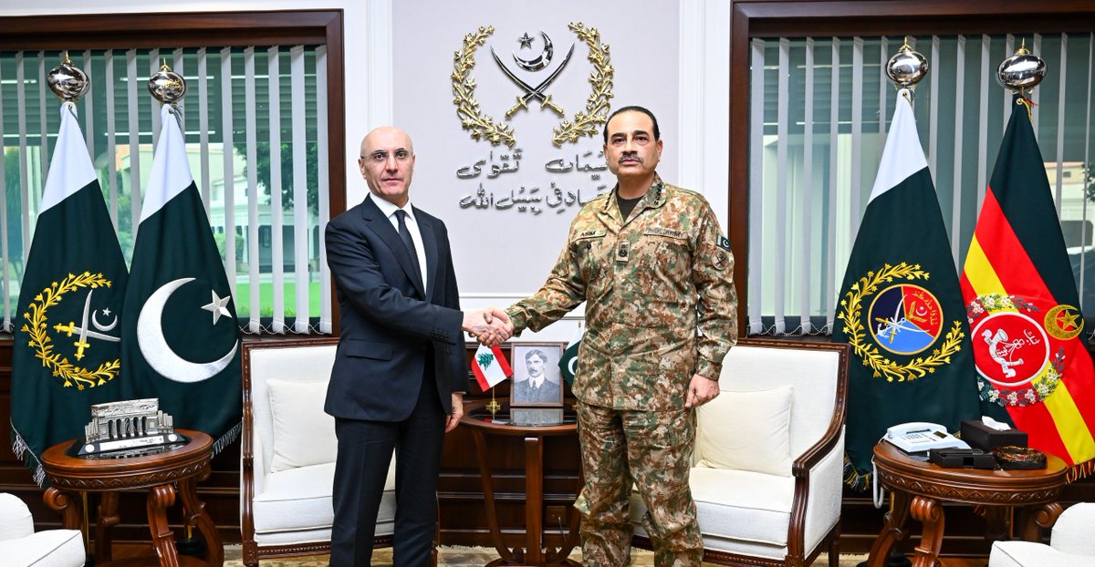 Lebanese Minister of Interior Meets Pakistan's Chief of Army Staff to Strengthen Bilateral Ties