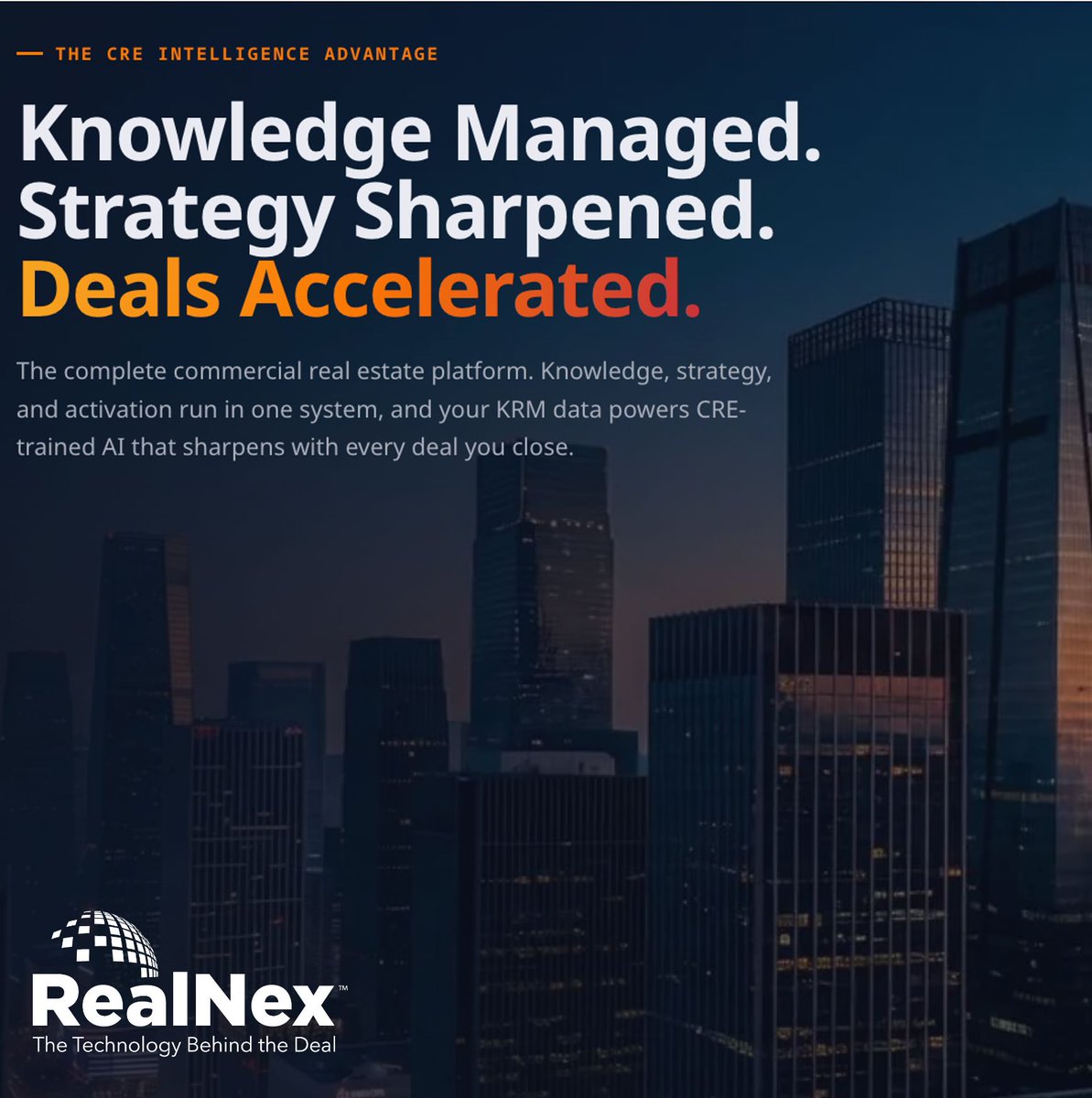 RealNex's tweet photo. Three things that consistently slow down CRE deals:

1. Data that has to be re-entered every time it moves from one tool to another
2. Not knowing at any given moment, how engaged a buyer or investor actually is
3. Market knowledge that is in someone's head instead of a system that can use it

All three are solvable. All three require a platform that was built for commercial real estate, not adapted from something else.

https://t.co/XVi79MlMfl 

 #CRE #CommercialRealEstate #PropTech