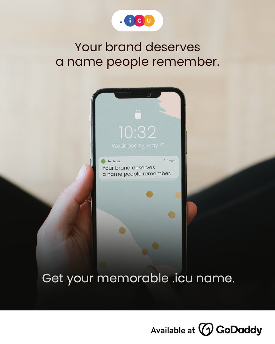 ShortDotDomains's tweet photo. Some notifications you ignore. This one’s worth paying attention to! 😎

Your brand deserves a name people remember, and .icu gives you a short, distinctive online identity that’s easy to recognize and easy to share.

Find your memorable .icu name at @GoDaddy today. 🚀 https://t.co/xQHwWpeUzt
