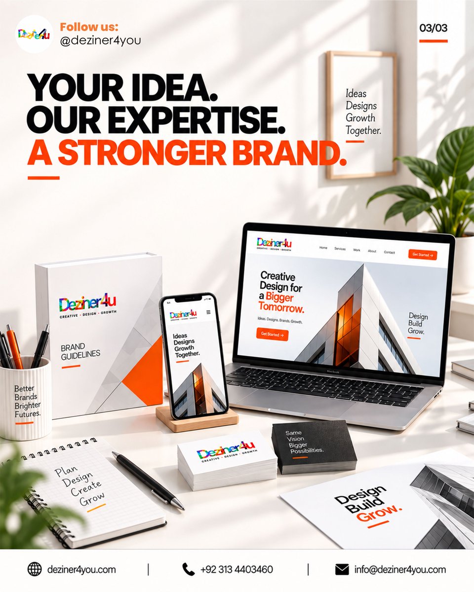 deziner4you's tweet photo. From brief to launch: 
How we turn a business idea into a powerful brand. 🚀 DM “BRAND” to start. 

#Deziner4you #BrandBuilding https://t.co/occC2V4Aep