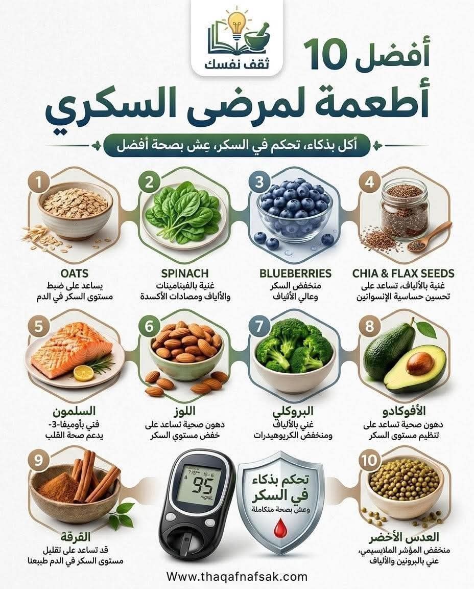 Thaqafnafsak's tweet photo. #أطعمة_صحية #نظام_صحي #تغذية_صحية #مرضى_السكري #معلومات_صحية #ثقف_نفسك https://t.co/bUP6Ql5uDm