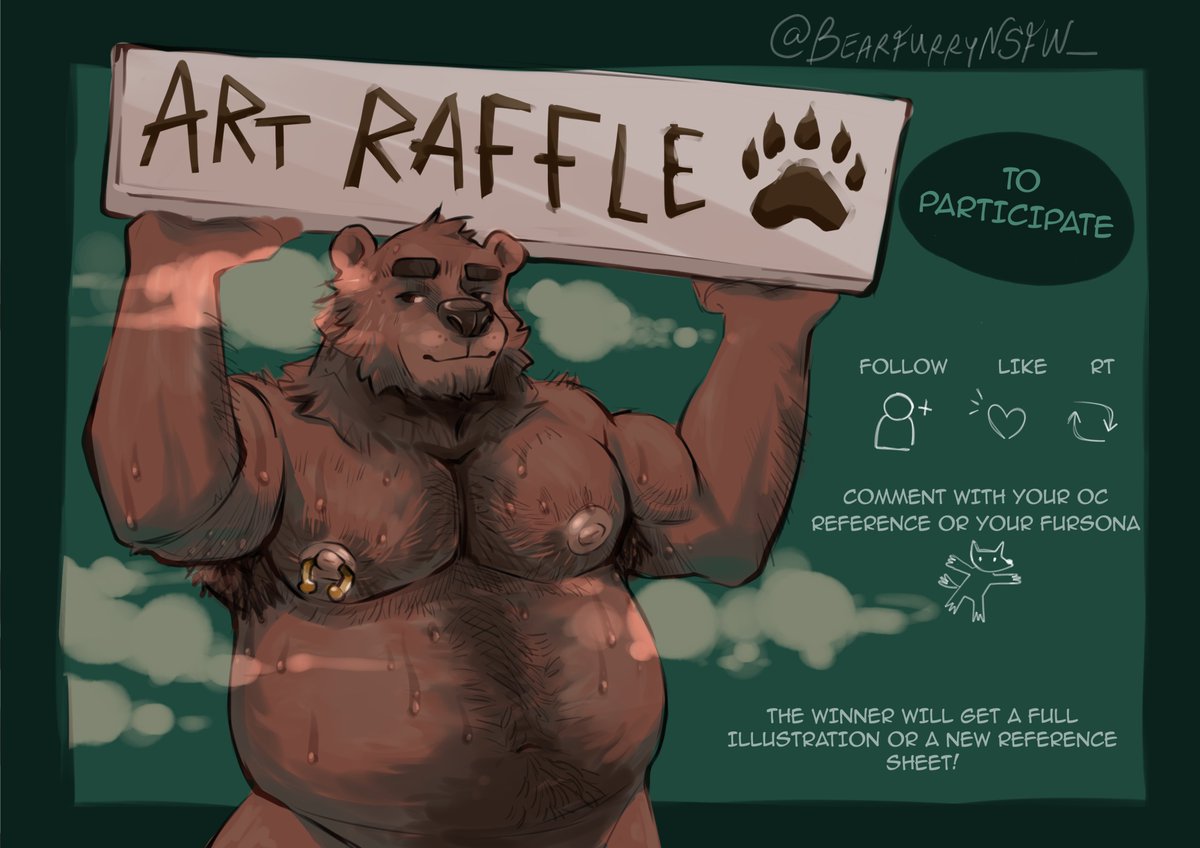 BearFurryNSFW_'s tweet photo. 🐻❤️ART RAFFLE! ❤️🐻
To participate just follow this account, like and RT this post and comment with your fursona or OC! 
The winner will be announced in two weeks! (september 28)
GOOD LUCK! 🐻
#Furry #OC #artRaffle #furryart #furrynsfw ㅤ https://t.co/YMeUEuoVMd