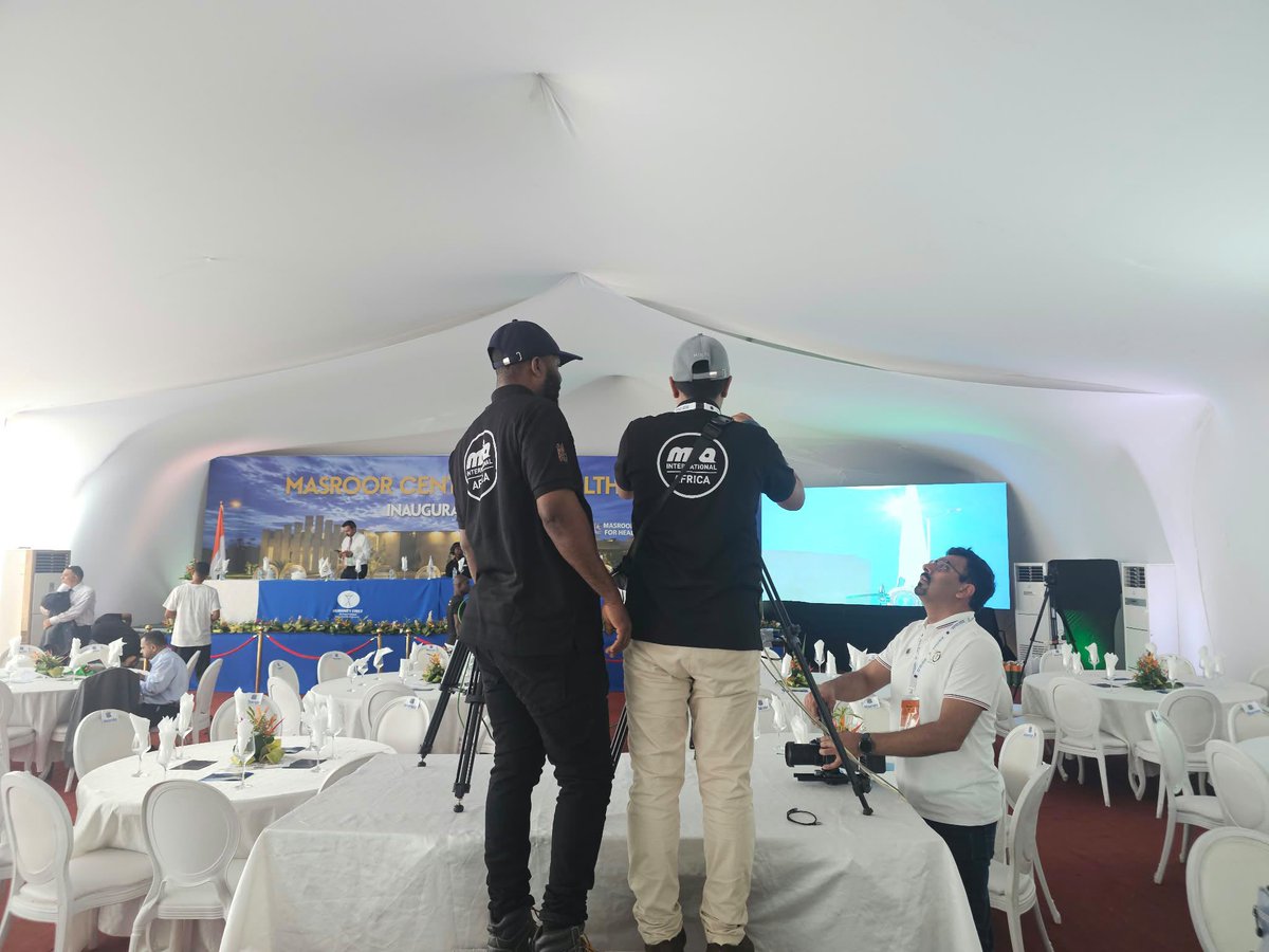 HFI1995's tweet photo. Thank you to the team from @MuslimTVAfrica who have come from #Ghana to set up and livestream the opening ceremony for the @MasroorCentre in Yopougon.

#MCH_Inauguration https://t.co/fClaLU0BBo