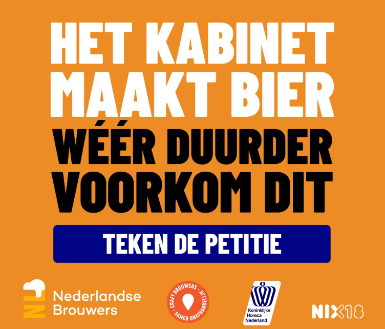 Biernetnl's tweet photo. Opnieuw dreigt het kabinet de biersector én de bierconsument hard te raken.

Ben jij het hier ook niet mee eens? Laat je stem horen en teken de petitie via de link hieronder. 🍺👇
https://t.co/khnsCI8ZuD https://t.co/WipVIMG59m