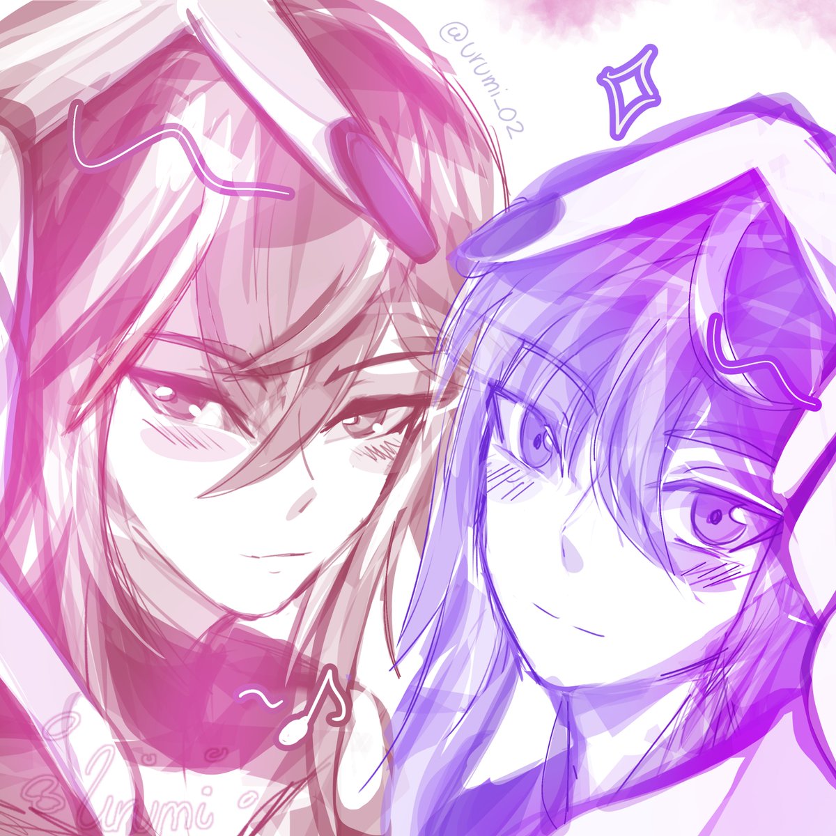 urumi_02's tweet photo. @rarestarsfall Here's a little extra~ They took a photo together

[This is a rough sketch from when I was planning the drawing] https://t.co/bi2xG3ibnX