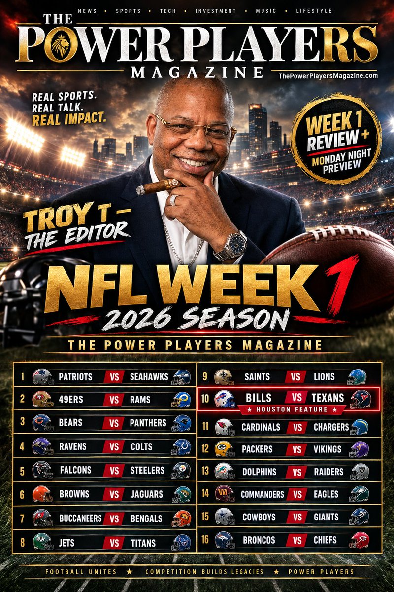 CtrlAltDel_user's tweet photo. NFL Week 1 for https://t.co/q1kx3z6LB5 Who do you have to win the the Super Bowl this year? #NFL #Standings #Week1 #PowerPlayers #Sports https://t.co/eqDBFicSK1