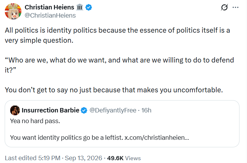 PhilWMagness's tweet photo. Remember that time when we pointed out that Postliberalism is just woke identity politics applied in a far-right cultural direction, and they insisted that the woke right wasn't a real thing?

Because somebody forgot to loop Weebler in on the talking points... https://t.co/UVAwd3BLVZ