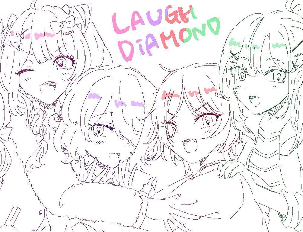 pppp_pnsm's tweet photo. ラフダイちゃんブライテスト所属おめでとう🩷💜❤️💚 https://t.co/FaYSrTjqZ4