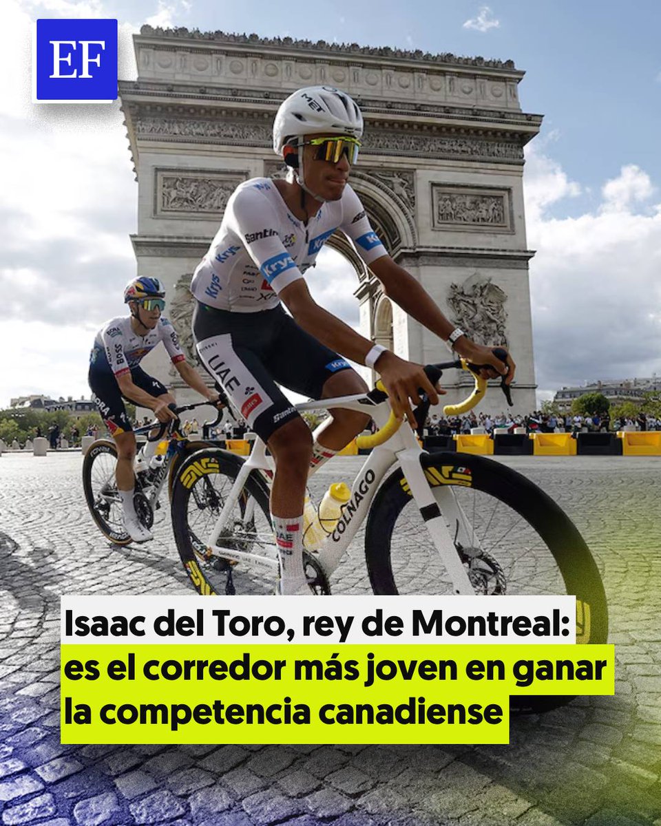 ElFinanciero_Mx's tweet photo. 🚴🇲🇽 El ciclista mexicano Isaac del Toro conquistó el Gran Premio de Montréal y no solo sumó otra victoria: se convirtió en el corredor más joven en ganar la competencia

https://t.co/812iIGXG2u https://t.co/SlteEcXdSv