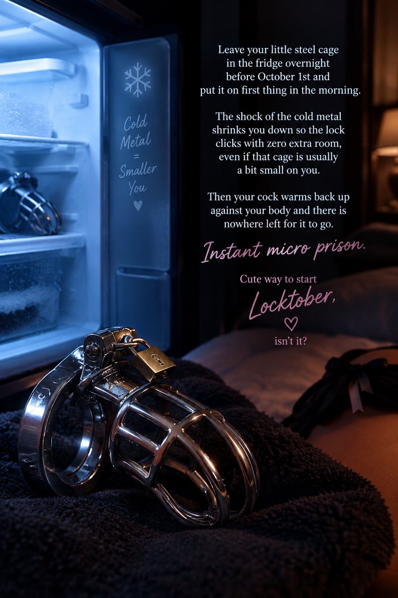 DominateMdu's tweet photo. 🖤 Cold Metal. Tight Rules. Locktober.

A little cold steel, a little anticipation, and one very long month ahead. 🔒❄️
Locktober is almost here… are you ready to surrender to the challenge?

#Locktober #Chastity #BDSM #Femdom #ChastityPlay #October

https://t.co/iIa51vJeJb https://t.co/RjMAvNSMsW