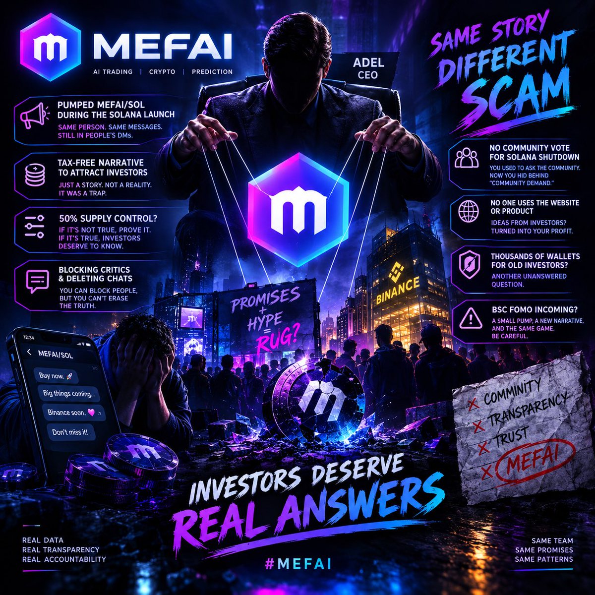 demirhanhuseyin's tweet photo. @cz_binance @heyibinance If you believe these allegations are false, the simplest solution is to allow them to be independently investigated. Once the facts are established, everyone gets their answer. #MEFAI @MetaFinancialAI #btc #xauusd https://t.co/XOt0xVnHL3