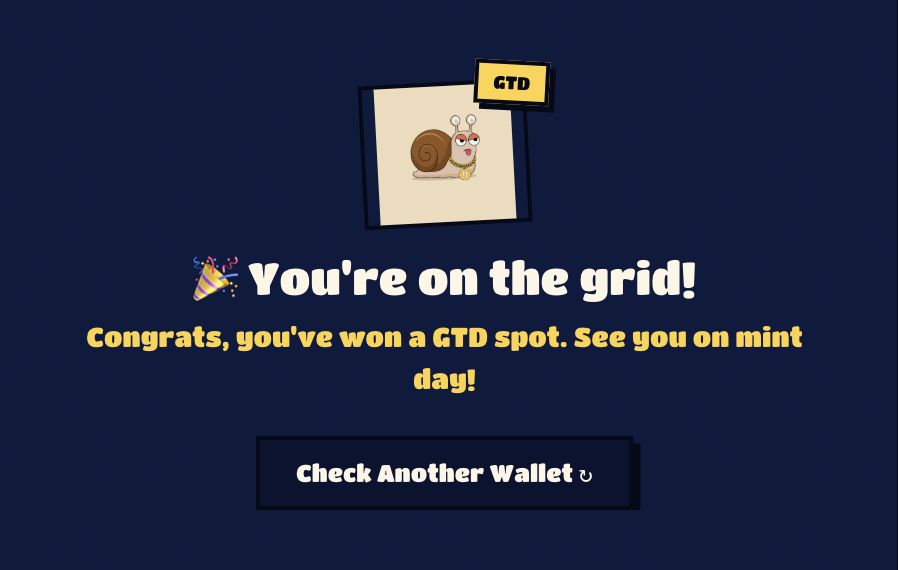 SnailiesNFTs's tweet photo. The results are out! 🐌

The Shell Circuit welcomed over 50,000 players and received entries from 47,000 unique wallets, exceeding our expectations. Thank you to everyone who joined our snails on the track.

Reviewing this many entries was a challenge. We took care to identify and filter out suspected bots and wallets showing signs of sybil activity, giving genuine participants a fairer chance to mint Snailies.

After the review, we allocated GTD or FCFS spots to selected wallets.

The checker is live on the website!
https://t.co/XrD1ou34Dp

Enter the wallet address you submitted to check your allocation.

Congratulations to everyone selected 🎉🐌