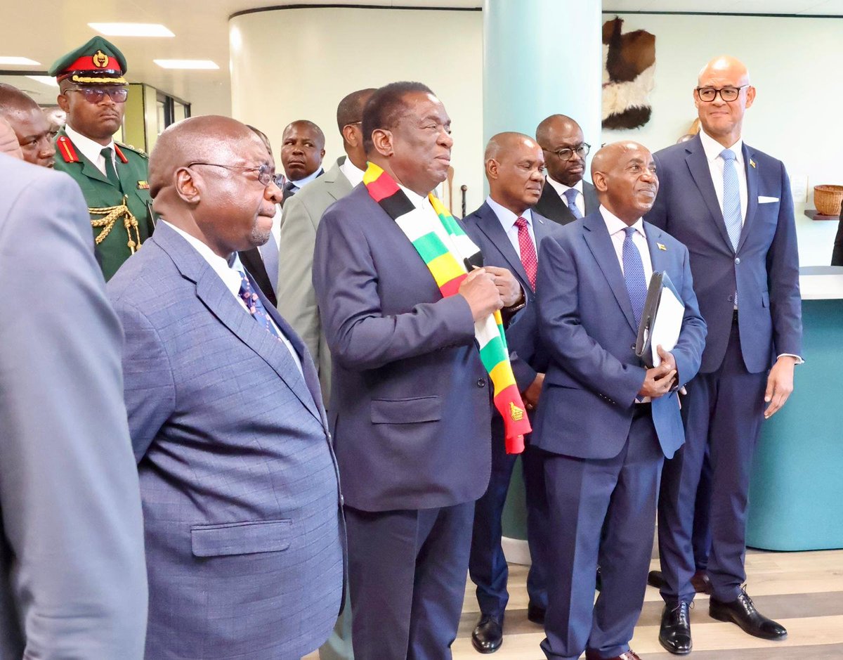 edmnangagwa's tweet photo. Today, I officially opened the new Ecobank Zimbabwe Limited Head Office in Borrowdale, Harare! 

This state-of-the-art multi-purpose facility represents a landmark investment in Zimbabwe’s banking sector. It signals Ecobank’s long-term commitment to driving local trade, supporting business growth, and strengthening our national economic prosperity.

This major development further cements Zimbabwe’s standing as an attractive, high-value hub for regional financial investment and corporate expansion, proving once again that Zimbabwe is open for business. Step by step, our nation continues to progress.

Congratulations to the entire Ecobank team on this magnificent milestone!