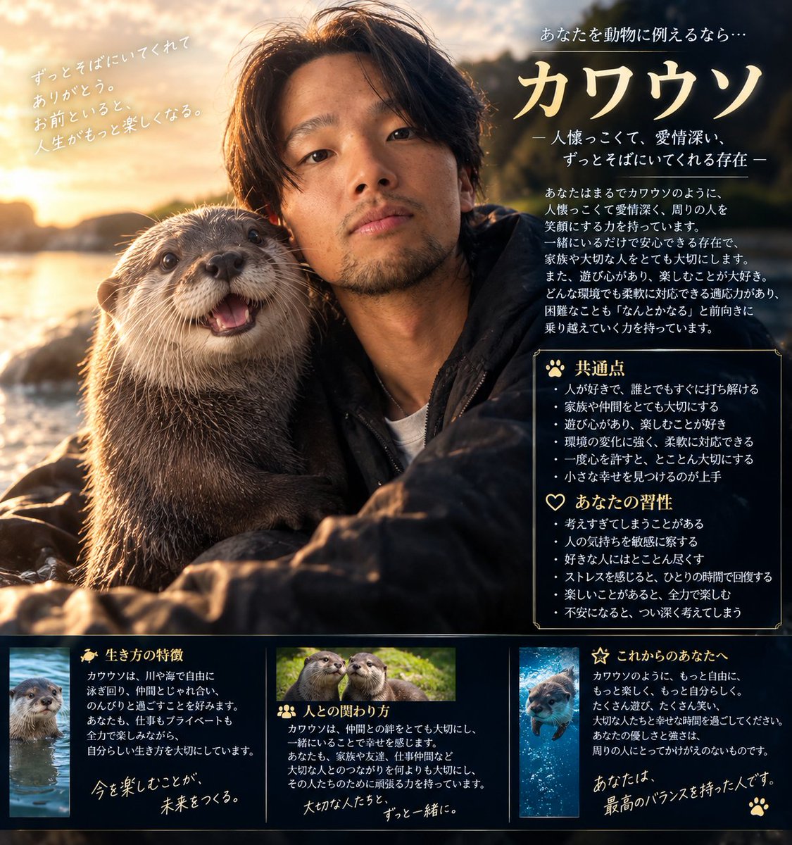 abechan_0521's tweet photo. @GROW16680217 僕はカワウソでした🤣 https://t.co/7rMXJwH7W6