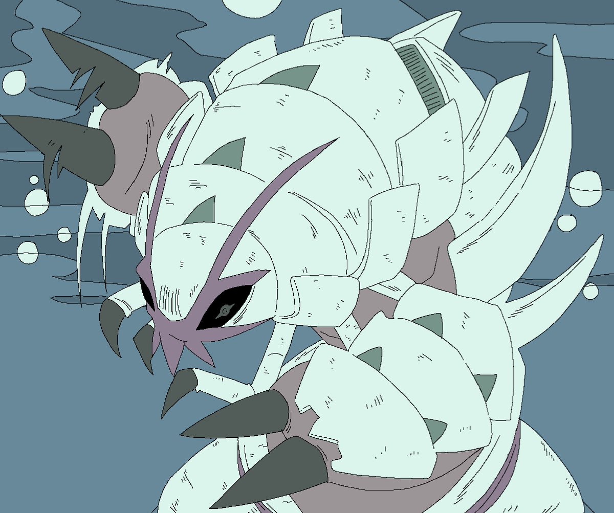 huedartnate's tweet photo. My initial test sketch for Golisopod https://t.co/zTWp3uoAR7