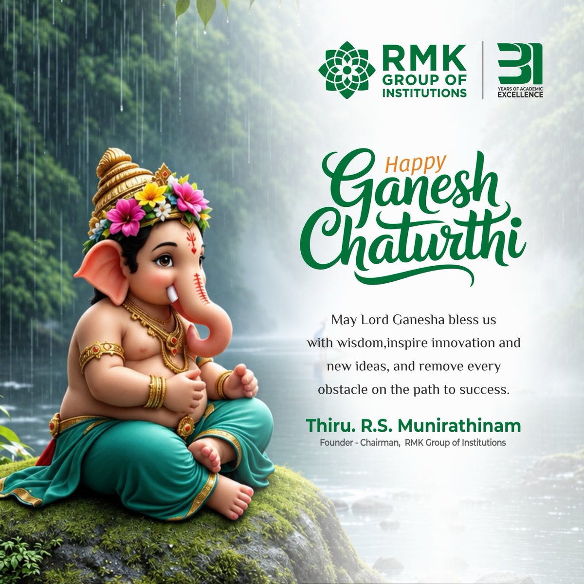 rmk_college's tweet photo. Greetings,

Happy Ganesh Chaturthi Wishes to all. https://t.co/pm7AixJDbs