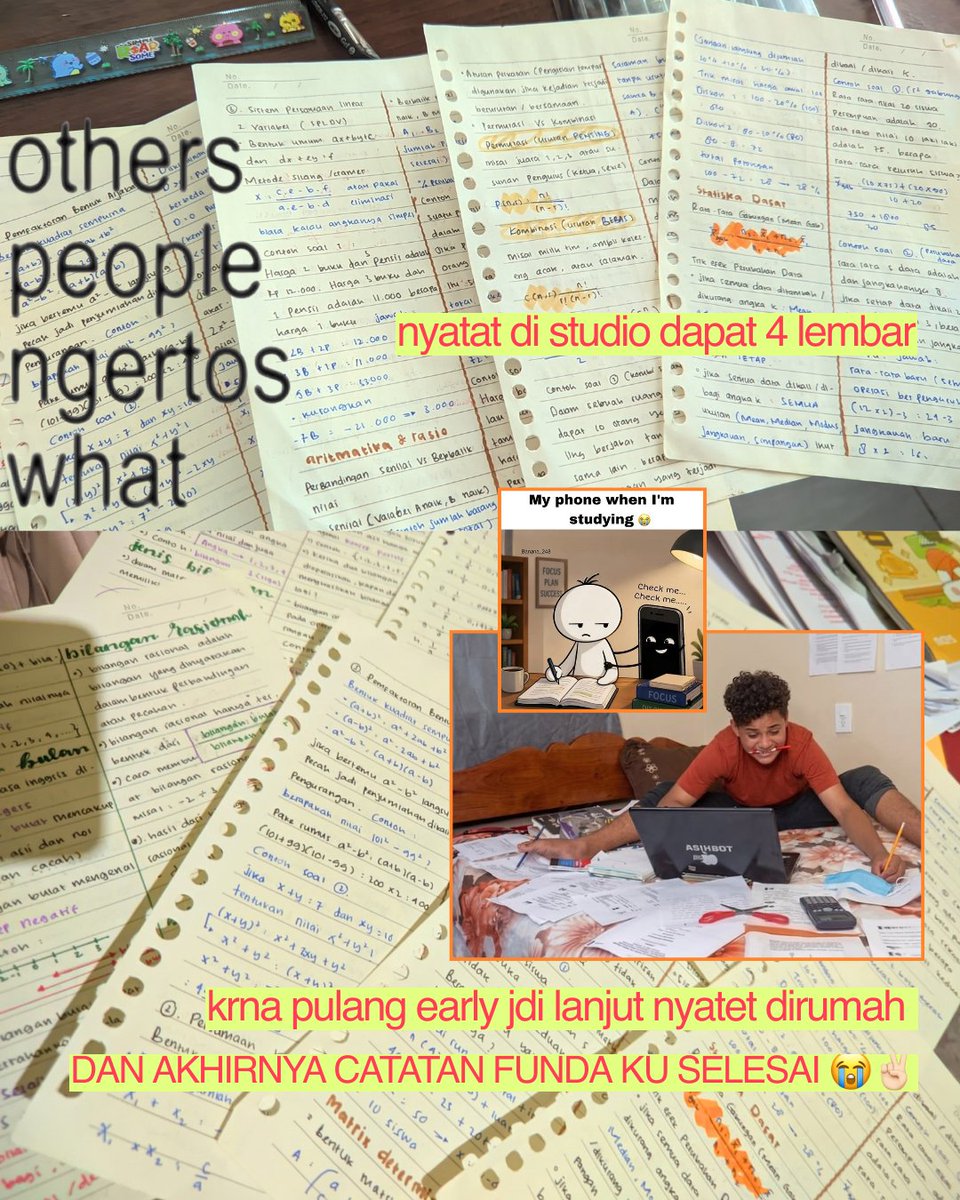 n00yu_s's tweet photo. 14.09.2026ִֶ ࣪ ִֶָ་༘࿐
────୨ৎ────
📚kᥲᥒ᥆уі's s𝗍ᥙძу ⍴r᥆grᥱss ᝰ.ᐟ

halou hri ini aku nyelesain catatan funda math, sm aku Drilling soal funda buat ngeliat lagi bagian mana yg masih blm paham🤷🏻‍♀️🤷🏻‍♀️ .. ofc sm geometri 🙄🙄💨 https://t.co/hQFkcMKnJl