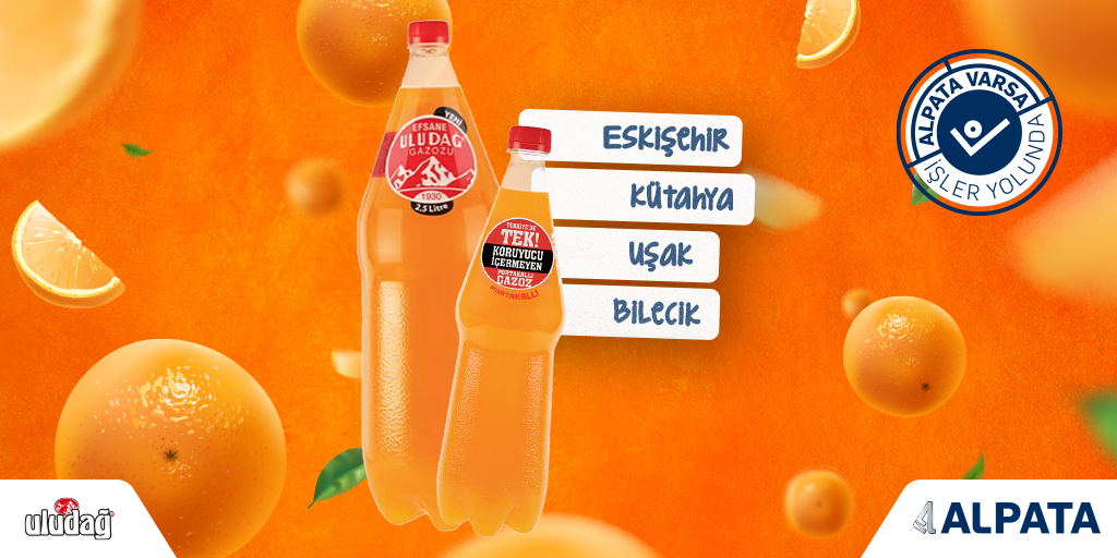 alpata_as's tweet photo. Portakal aromasını karakteristik gazoz tadıyla buluşturan Uludağ lezzetleri, Alpata güvencesiyle Eskişehir, Kütahya, Uşak ve Bilecik'te her yerde.

#alpataileheryerde #Uludağ #gazoz #AlpataGüvencesiyle https://t.co/YzWAlrEKtB