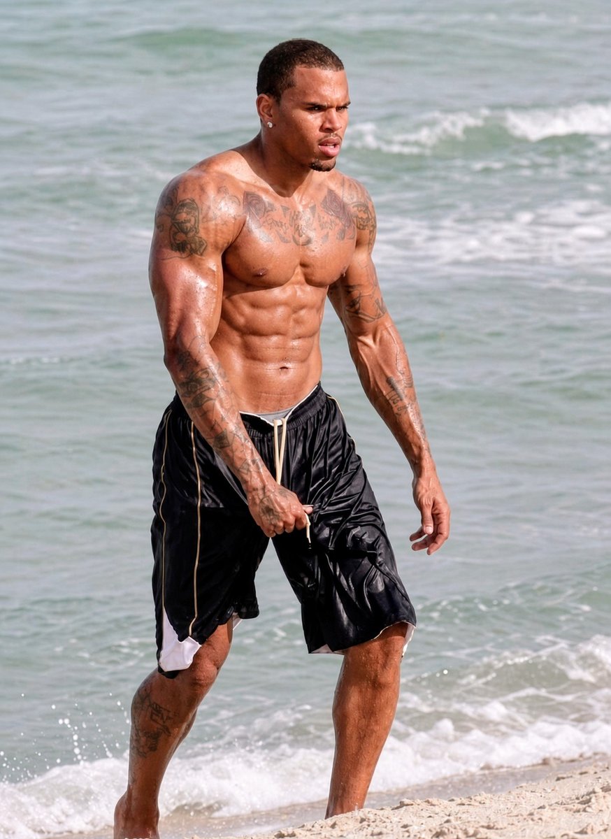 DramaQueenntv's tweet photo. Chris Brown enjoying a perfect beach day https://t.co/0JLTUGoKkJ