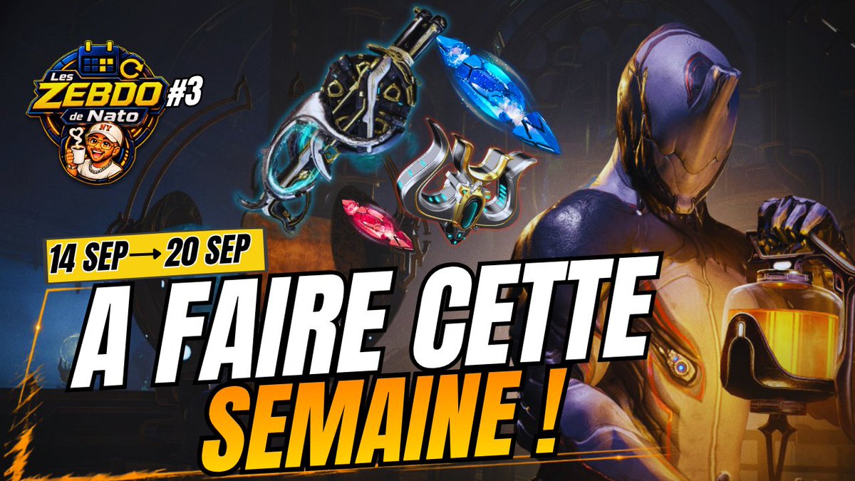 NatoGaming4's tweet photo. 🍿 ZEBDO #3 est dispo !
On fait le tour de tout ce qu’il faut surveiller cette semaine sur Warframe.
📅 14 → 20 sept.
🎬 https://t.co/cB3gwDlBkK
Et vous, vous prenez quels 2 Incarnon cette semaine ? 👀
#Warframe #WarframeFR #ZEBDO https://t.co/oe9r7zlhMf