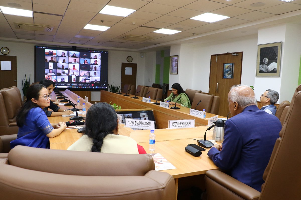 India_NHRC's tweet photo. NHRC, India’s two-week Online Short-Term Internship Programme in September 2026 begins. Chairperson, Justice V. Ramasubramanian urges interns to reflect on the purpose behind joining the internship to make the best use of its learning opportunities. https://t.co/AsjclIchY0