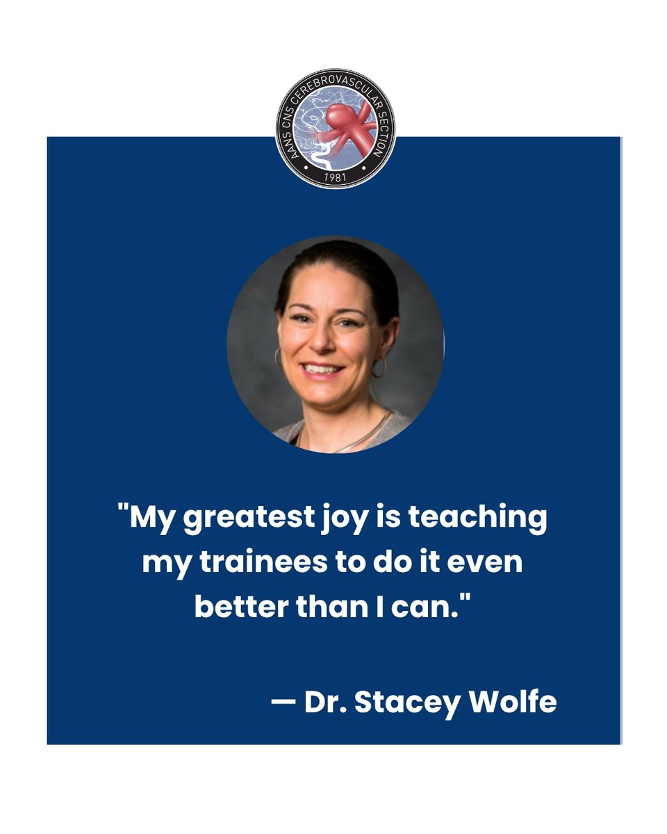 cvsection's tweet photo. For Dr. Stacey Wolfe, success isn't measured by individual accomplishments but by preparing the next generation of neurosurgeons to reach even greater heights. At the CV Section, mentorship and education are at the heart of our mission! 

#CVSection #Neurosurgery #Cerebrovascular https://t.co/A49DzqE5x4